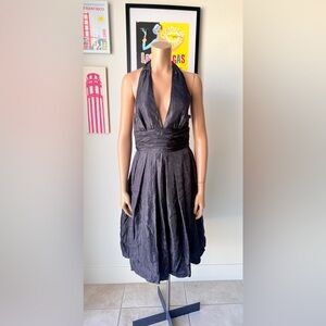 NWT Adrianna Papell Charcoal Backless Dress